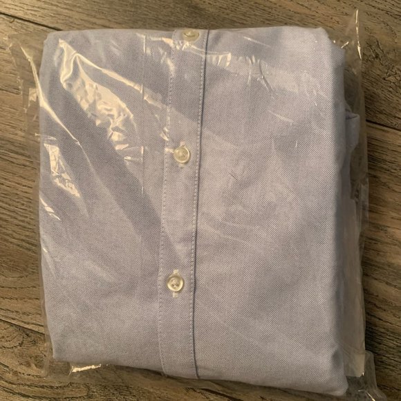 NWT LANDS' END GIRL'S SHORT SLEEVE OXFORD DRESS SHIRT BLUE 10 - Picture 7 of 7